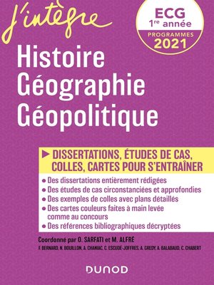 cover image of ECG 1re année--Histoire Géographie Géopolitique--2021